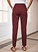 EVALESS Casual Corduroy Pants for Women Fall Winter Fashion 2025 Drawstring Elastic Waist Pants Comfy Straight Leg Trousers with Pockets Burgundy Small