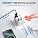 DOACE 2000W 220V to 110V Converter for European Travel for Hair Dryers, Voltage Converter US to Europe with Fast Charging Power Converter Adapter Combo with 4 USB Ports Step Down Transformer