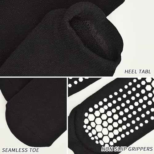 SkiBeaut Meias antiderrapantes para ioga, 3 pares, #8 Preto (pacote com 1) - b, 42-44