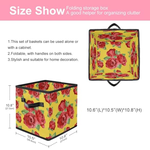 Boîte de rangement pliable cube bac tissu avec poignées maison - 3