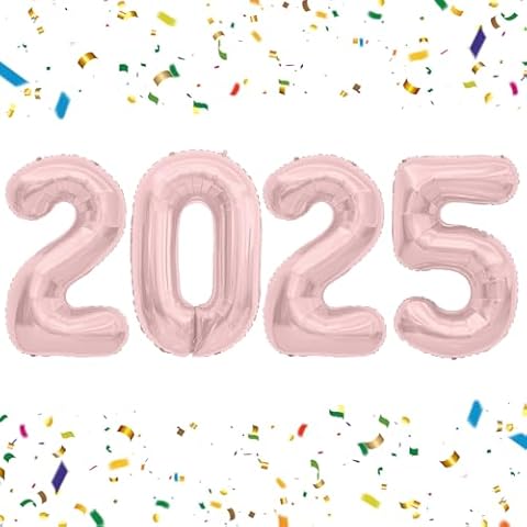 2025 Balloons, 2025 Foil Number Balloons, 40 inch 2025 Balloons New Year, Large Rose Gold 2025 Mylar Balloons for 2025 New Years Eve Party Supplies Festival Birthday Anniversary Graduation Decorations Cover