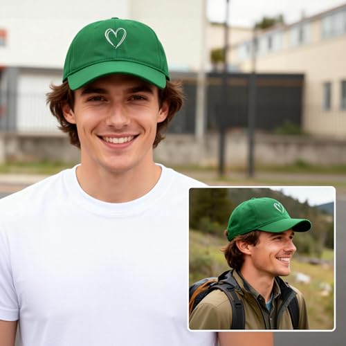 Image of American Trends Womens Baseball Caps Cute Heart Dad Hat, Adjustable Cotton Unisex Cap for Workout, Golf & Everyday Wear