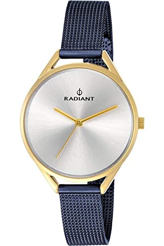 Montre Starlight 34MM maille acier bleu et cadran argenté pour femme
