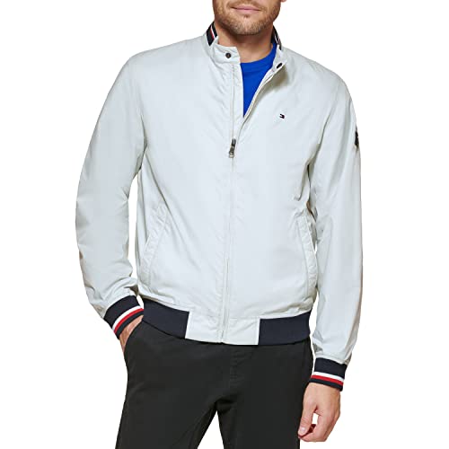 Image of Tommy Hilfiger Men's Lightweight Varsity Rib Knit Bomber Jacket