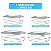 KOMUEE 8 Pieces Glass Baking Dish with Lids Rectangular Glass Baking Pan Bakeware Set with Lids, Baking Pans for Lasagna, Leftovers, Cooking, Kitchen, Fridge-to-Oven, Gray #1