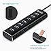 Powered USB Hub, Rosonway 7 Ports USB 3.1/3.2 Gen 2 Hub 10Gbps with 3.3ft USB-A/USB-C Data Cable, Individual Switches and 24W Power Adapter, Aluminum USB C Hub for Laptop and PC, RSH-A107