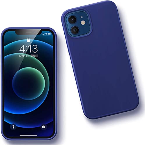 Coque iPhone 12 et 12 Pro en silicone liquide bleu avec protection antichoc