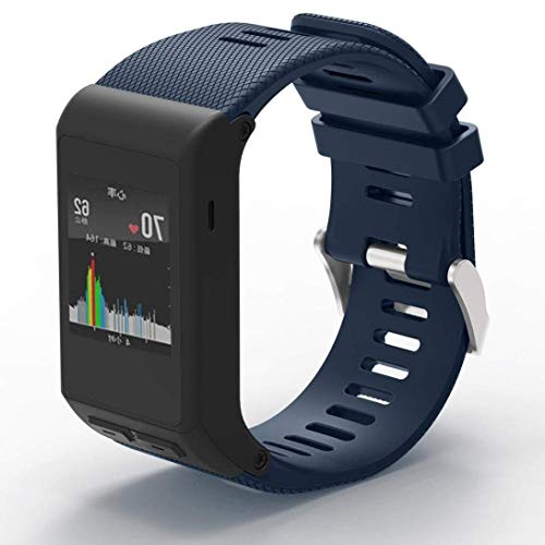 METEQI Correa de Reloj Compatible con Garmin Vivoactive HR, Banda de Reloj de Silicona Suave para Garmin Vivoactive HR Sports GPS Smart Watch (Azul Medianoche)