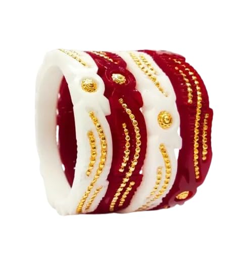 Plastic Gold Plated and Shakha Pola Bangle Set for Women (Set of 4) (2.2) (B0DF333D29) Amazon Price History, Amazon Price Tracker