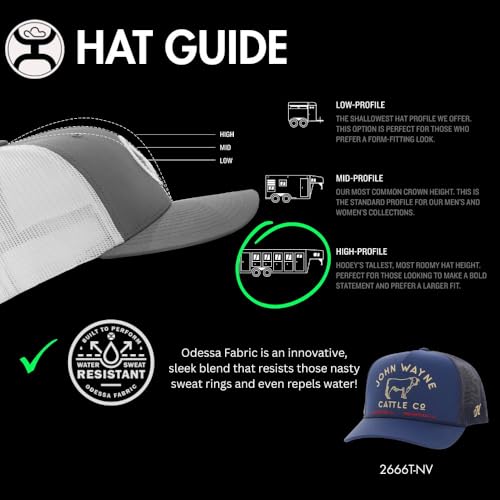 Image of HOOEY John Wayne Cattle Co. Trucker Hat - Adjustable Snapback, Mesh Baseball Cap