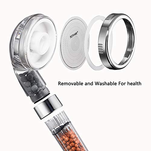 Nosame Shower Head, Filter Filtration High Pressure Water Saving 3 Mode Function Spray Handheld Showerheads for Dry Skin & Hair - Thumbnail 5