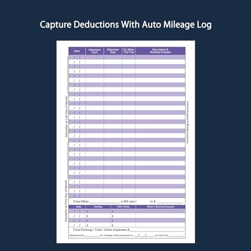 12 Set Receipts Organizer & Expense Envelope, Business Expense Tracker, Business Expense Record Auto Mileage Log Organizer Envelope (Purple)