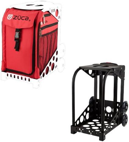Zuca Sport Mobile Wheeled Luggage Complete Set - Chili Red With Black Frame