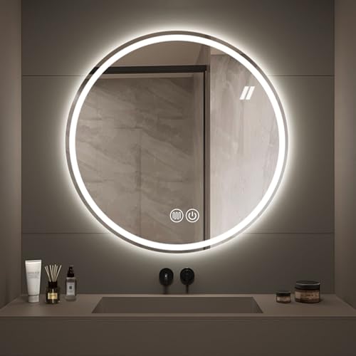 Miroir lumineux de salle de bain antibuée à intensité variable pour routine beauté