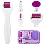 Derma Roller for Hair and Beard, 6 in 1 Microneedle Rollers Kit with 5 Replaceable Heads, Microneedling Roller for Scalp and Body, 300 Needle and 720 Micro Needle roller, 1200 Needle