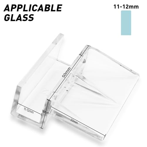 Image of LINLAN 1 /2-inch 12 Pieces Aquarium Cover Bracket, Fish Tank Lid Clips Acrylic Aquarium Cover Clip Support Holder, for Rimless Aquariums