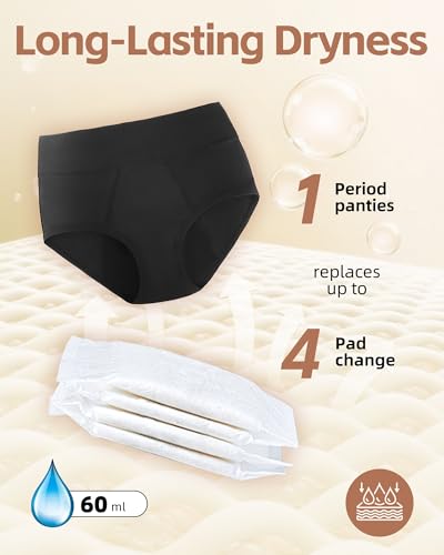 Incontinence Underwear for Women, Absorbency LeakProof Postpartum Underwear Period Panties Women Menstrual Briefs3