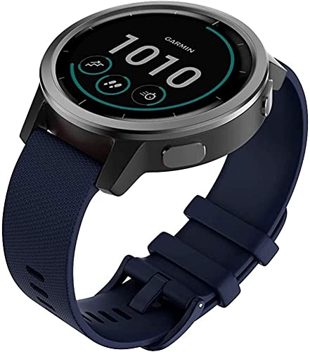 Fleshy Leaf Band for Watch Strap 20mm Quick Release Watch Band Silicone for Garmin Vivoactive 3 /Forerunner 245/Forerunner 645 Music/Vivomove HR/Venu Sq/Galaxy Active 2 /Polar Ignite (Orange/blue) - Image 2