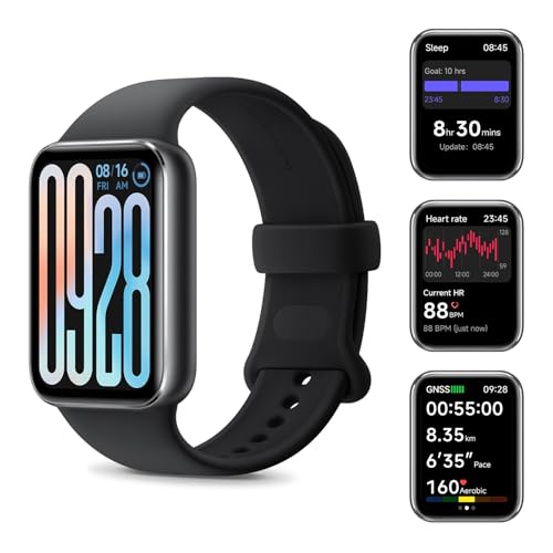 XIAOMI Smart Band 9 Pro Obsidian Black – 1.74 Zoll AMOLED, 1200 nits Helligkeit, 21 Tage Akku, 150+ Sportmodi, 5ATM Wasserfest, GNSS, Herzfrequenz & SPO₂-Sensor, Bluetooth 5.4, 60Hz Refresh