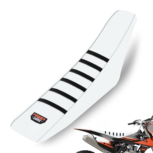 MCHMFG Ribbed Dirt Bike Seat Cover White