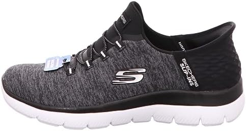 Skechers Women's Summits Hands-Free Slip-Ins β Memory Foam Insole, Heel Pillow, Vegan Materials Sneaker, Black White, 8 Wide - 4