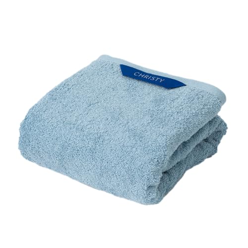 Christy バスタオル 1枚 コットン100% 約60×120cm 吸水速乾 ラグジュアリー ホテルライク ふっくら タオル 綿 Pimlico Sky Blue