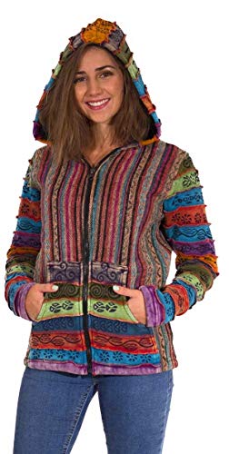 Chaqueta Mujer Trendy Hippie Chaleco Baba Cool Chaleco Ethnic Chic Manga Larga (púrpura, L) Cover