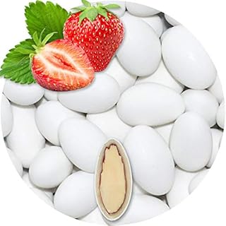EinsSein 0,5 kg migdały czekoladowe truskawki białe matowe migdały weselne migdały weselne migdały do chrztu prezenty dla gości migdały cukrowe cukierki słodycze słodycze słodycze