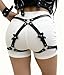 Punk Leather Thigh Straps & Harness,Black Print Body Harness Belt with Adjustable Gothic Waistband and Leg Garter Belts for Women,Valentine's Day Club Rave Party Festival Outfit,Rock Fashion Accessory