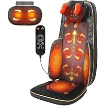 Neck and Back Massager with Heat - Shiatsu Full Back Walking Massager with Deep Kneading & Seat Cushion Vibration for Chair and Home, Dual-Neck Detachable and Height Adjustment for Holiday Gift