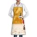 Delantales de cocina con estampado de Papá Noel para mujer, delantal con bolsillo, delantales de cocina para cocina, hornear, jardinería, unisex, blanco, Talla única