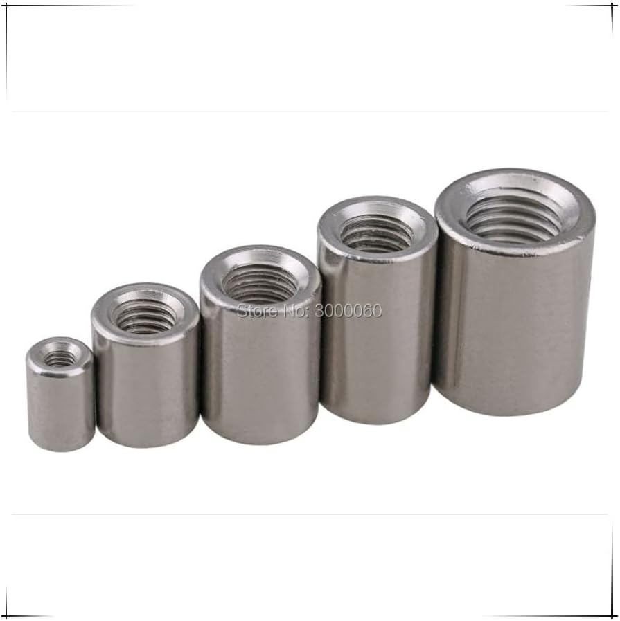 M10 Stainless Steel 304 Inner Thread Round Rod Coupling Nut 10pcs/lot - (Size: M10x16mmx20mm)