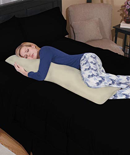 Crescent Bedding 1800 Series Brushed Microfiber Body Pillow Cover - Super Soft And Cozy, Zipper Closure – Hypoallergenic -Wrinkle, Fade, Stain Resistant – Body Pillow Case, (21"X54", Beige) #TOP1