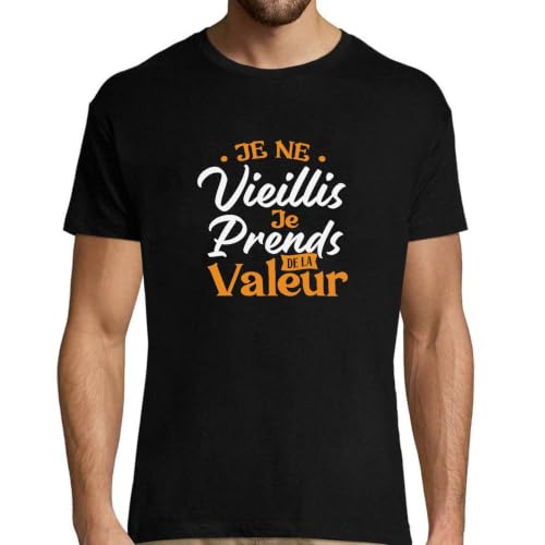 T-Shirt Homme Je ne vieillis humour papa imprimé en France pour anniversaire