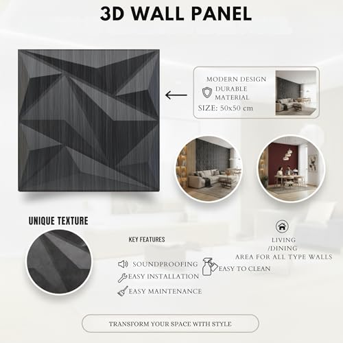 Image of Kayra Decor Wall Panels for Bedroom Alps Design, Grey Pine Wood Color 19.7 inch x 19.7 inch (Pack of 18) - Covers 48.51 Sq. Ft.