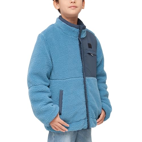 Image of Rokka&Rolla Boys' 2-in-1 Reversible Water-Resistant Teddy Sherpa Puffer Jacket