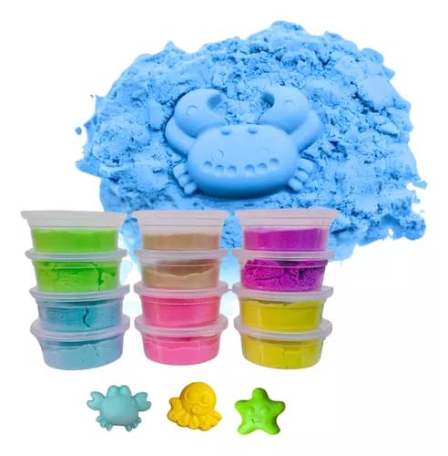 La Mejor Selección de Moldes para niños , tabla con los diez mejores. 46 Set de 12 Piezas de Arena Mágica Moldeable, 6 Colores, Juguete Didáctico para Niños, Incluye Moldes Creativos, Ideal para Desarrollo Sensorial y Actividades Divertidas