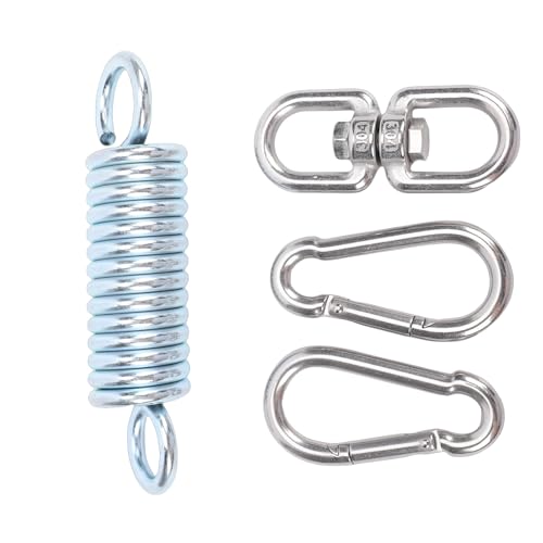 Luocute Kit de Suspension pour Hamac, Crochet Rotatif Robuste à 360 Degrés avec capacité de 550 LB, Ressort de Suspension pour Balançoire de Porche, Chaise de Jardin, Utilisation