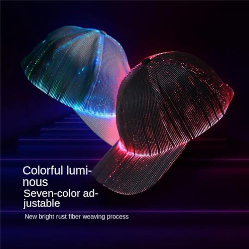 Casquette LED blanc lumineux 7 couleurs rechargeable USB pour festival nocturne - 2