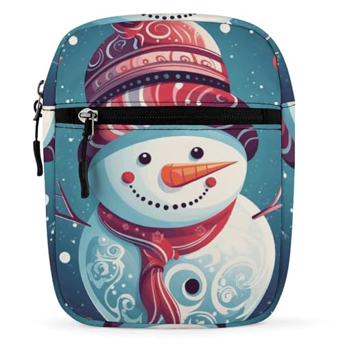 Satchel Tote Bag Messenger Bag Snowman And Baubles Printed Mini Sling Bag Purse Suitable for Work Travel