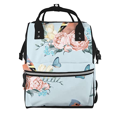 Sac à dos ordinateur motif oiseaux et fleurs multicolore TGMALL de taille unique