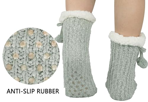 Image of BenSorts Women Thick Christmas Slipper Socks Non Slip Grippers Size 6-10