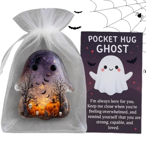 Rrlihjgu Pocket Ghost | Tarjetas de felicitación Cariñosas y Reconfortantes - Regalo Motivante para Estudiantes Adultos Celebraciones Halloween Fiestas Reuniones Trabajo