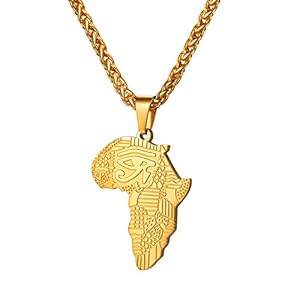 U7 Kaart van Afrika hanger ketting voor mannen vrouwen, Afrikaanse sieraden, aanpasbare ketting, geleverd met geschenkdoos