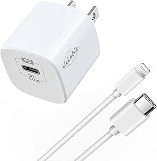 iPhone 13 14 Charger Mfi Certified, ilikable 20W iPhone Charger Block USB C with 6FT C to Lightning Cable, PD Lightning Charger Fast for iPhone 14 13 12 11 Xs Max XR X 8 Plus ipad, White