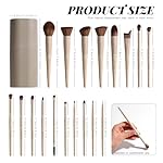 BS-MALL Professional Makeup Brush Set 18 Pcs Premium Synthetic Foundation Powder Concealers Eye Shadows Blush Makeup Brushes with Travel Case (Matte white beige) - Image 3