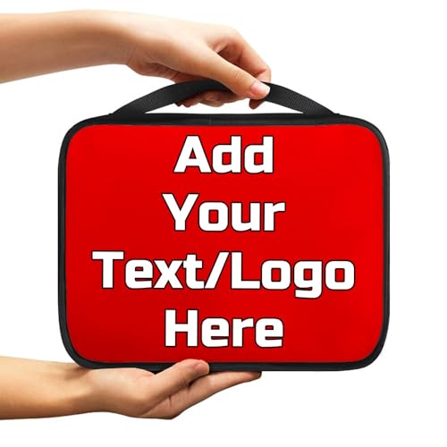 Image of Custom Photo Bible Cover Case Personalized Bible Covers Add Your Text Name Logo Image Customized Scripture Bags with Handle Gifts for Father Mother Sister Friends, Red