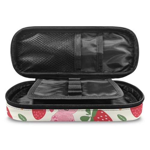 Image of Pink Koala Strawberry Pencil Case Organizer Aesthetic Pencil Bags with Zipper Lightweight Pencil Pouch for Supplies Storage Back to School