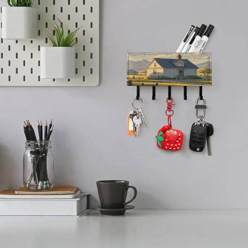 Soporte para llaves de pared autoadhesivo con 5 ganchos 6