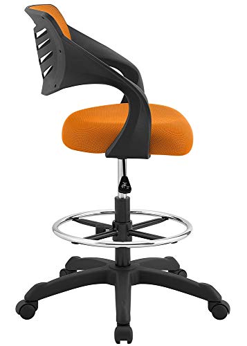 Image of Modway Thrive Drafting Chair - Tall Office Chair for Adjustable Standing Desks in Orange